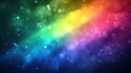 A vibrant gradient of rainbow colors with soft bokeh effects for creative backgrounds.
