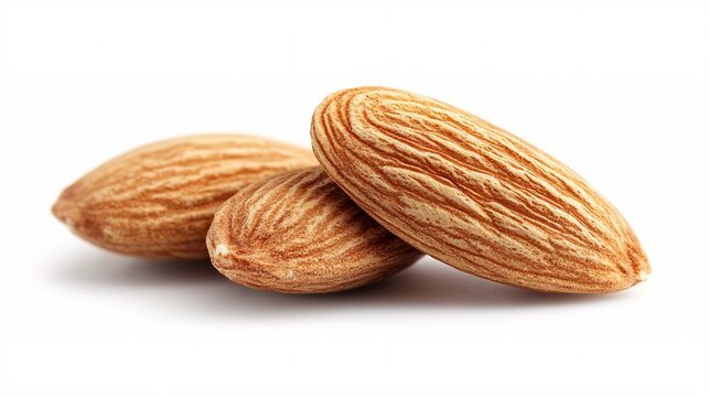 almonds isolated on white background