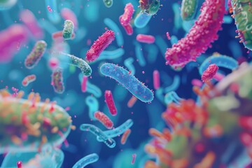 Naklejka premium Probiotics and Microbiome Impact on Human Health.