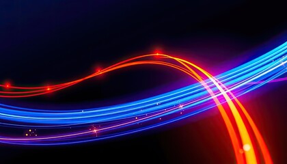 Dynamic Curved Light Trails Illustrating AI-Driven Data Flow and Digital Connections, Representing Advanced Neural Networks and Artificial Intelligence-Enhanced Communication