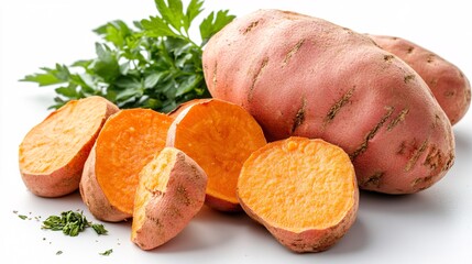 Sweet potato isolated on white background
