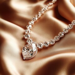 Diamond Necklace on Gold Cloth