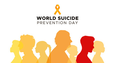suicide prevention campaign. Suicide prevention awareness month worldwide. An invitation to avoid and overcome suicide