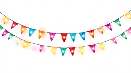 Obraz premium Colorful streamers and confetti create a festive pattern, perfect for celebrations, birthdays, and holidays, featuring ribbons, bunting, and garlands in a vibrant design