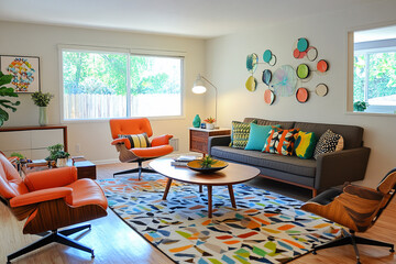 Mid-Century Modern Living Room with Iconic Furniture