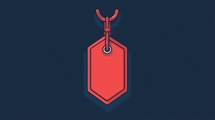 Red Price Tag with Ribbon and Shopping Label Design