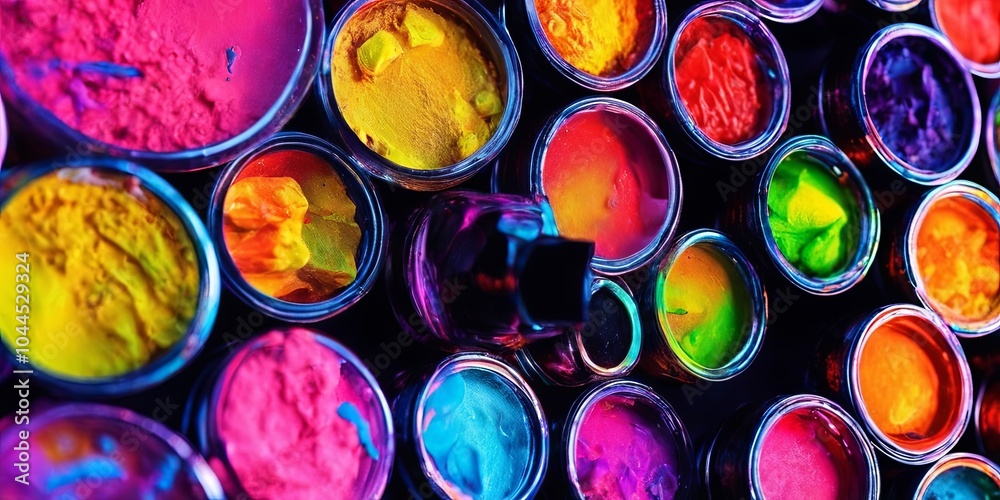 Aufkleber A colorful array of paint cans, each with a different color
