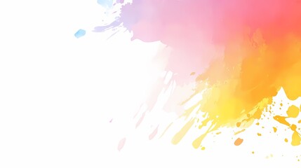 Obraz premium Abstract colorful watercolor splatter on white background.