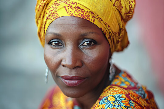 Portrait of a Senegalese woman in traditional boubou dress, Senegal