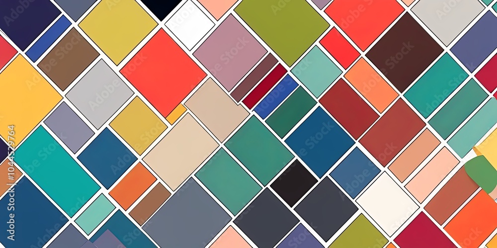Poster A colorful pattern of squares and rectangles