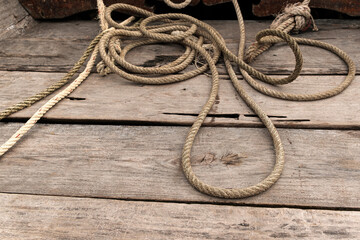 Old polypropylene rope