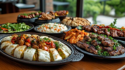 Creative Food Plating on Rustic Wooden Table