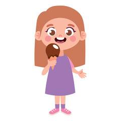 cute girl eating ice cream