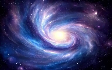 Massive Galactic View Featuring Swirling Stars and Cosmic Debris, Ideal Illustrations or Background Images for Science Fiction Works