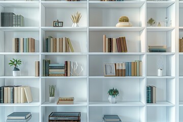 Empty office shelves for design mockup or product placement.
