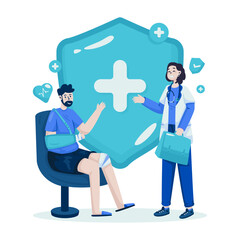 Medical health insurance protection vector illustration
