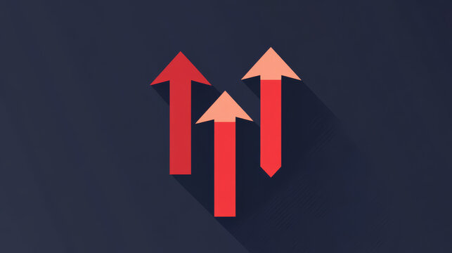 Arrow icons showing growth, increase, and decrease. Up and down arrows filled in.