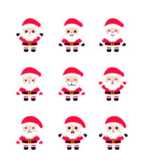 Vector collection of cute Santa Claus stickers