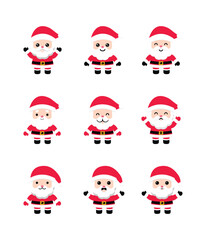 Vector collection of cute Santa Claus stickers