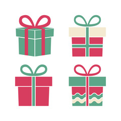 Vector Xmas gift box icon set