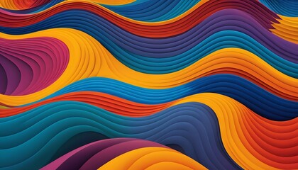 A vibrant abstract design with swirling waves of color.