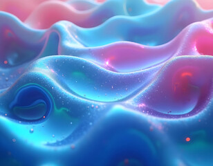 Obraz premium Colorful 3d fluid smooth waves with glitter