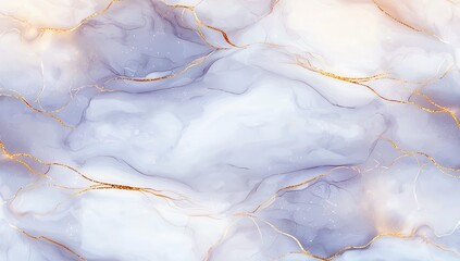 Naklejka premium Abstract marble texture with soft blue and gold veins creating a fluid and elegant pattern, ideal for backgrounds and decorative designs.