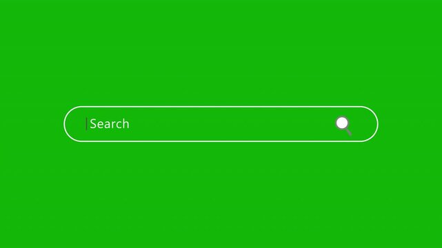 Search Bar With Magnifying Glass Animation Green Screen for Website SEO and Internet Optimization. 4K Resolution