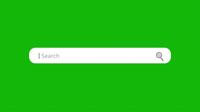 Search Bar With Magnifying Glass Animation Green Screen for Website SEO and Internet Optimization. 4K Resolution
