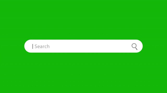 Search Bar With Magnifying Glass Animation Green Screen for Website SEO and Internet Optimization. 4K Resolution