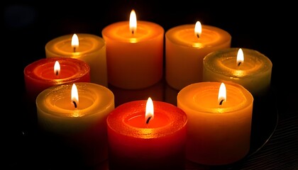 Circle of Light: The Enchantment of Seven Vibrant Candles"