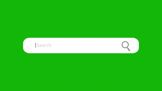Search Bar With Magnifying Glass Animation Green Screen for Website SEO and Internet Optimization. 4K Resolution