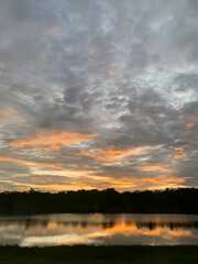 sunset over the lake