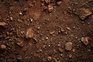 Brown dry soil background At the top view