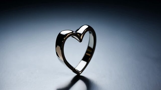 Silver heart shape ring. generative ai