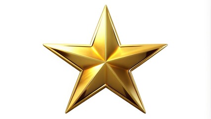 Obraz premium Shiny gold star isolated on white background silhouette