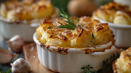 Delicious Creamy Potato Gratin with Rosemary and Thyme
