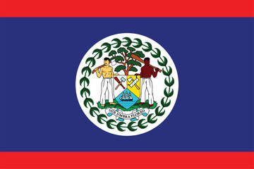 Nationall flag of Belize. Vector illustration
