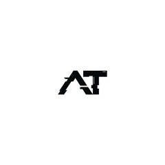 Obraz premium AT monogram logo design letter text name symbol monochrome logotype alphabet character simple logo