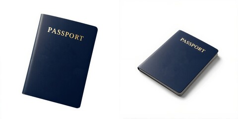 Passport on white isolated background