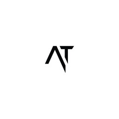 Obraz premium AT monogram logo design letter text name symbol monochrome logotype alphabet character simple logo
