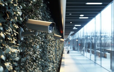 A modern surveillance camera fixed in a dynamic location, capturing the essence of security technology and the significance of monitoring in public spaces