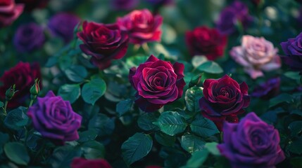 Emerald and Ruby Rose Garden   A Lush and Vibrant Floral Landscape