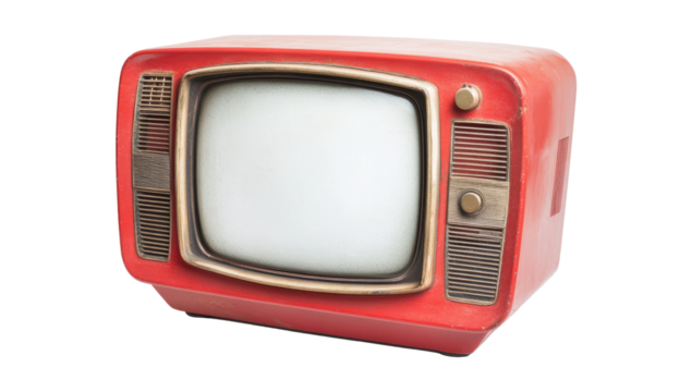 Old tv on transparent background