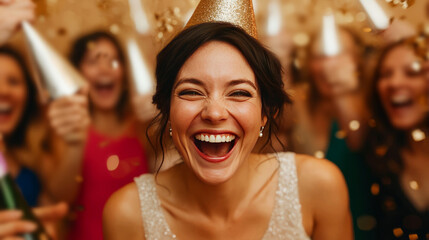 Joyful Friends Celebrating Together at a Party