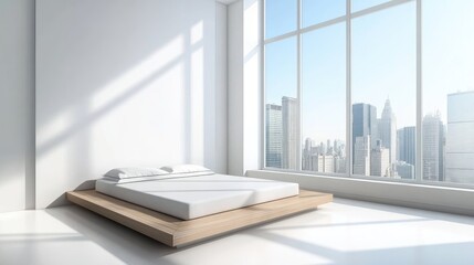 Modern Bedroom with City View and Natural Light