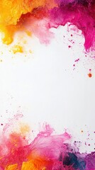 Obraz premium A vibrant splash of colors on a blank canvas, ideal for backgrounds or creative projects.