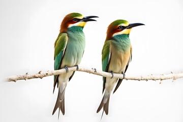 Fototapeta premium Bee eater bird on white background, Ai Generated
