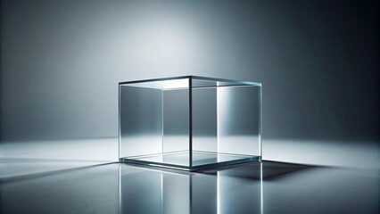 Fototapeta premium Modern elegance exudes from an empty glass cube
