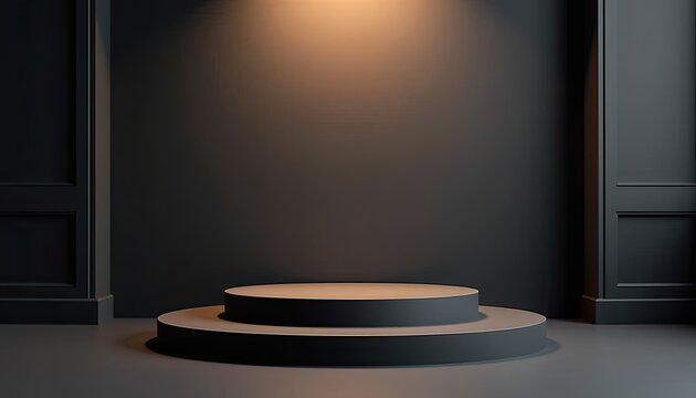 Luxurious Black Friday Sale Podium with Sleek Minimalist Aesthetic for Upscale Promotions.